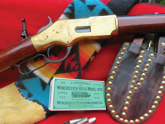 Mike’s 1866 shown with assorted gear while wearing the Lyman tang sight.